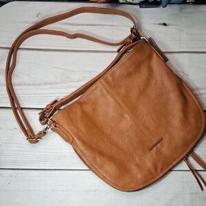 Tan Faux Leather Shoulder Bag